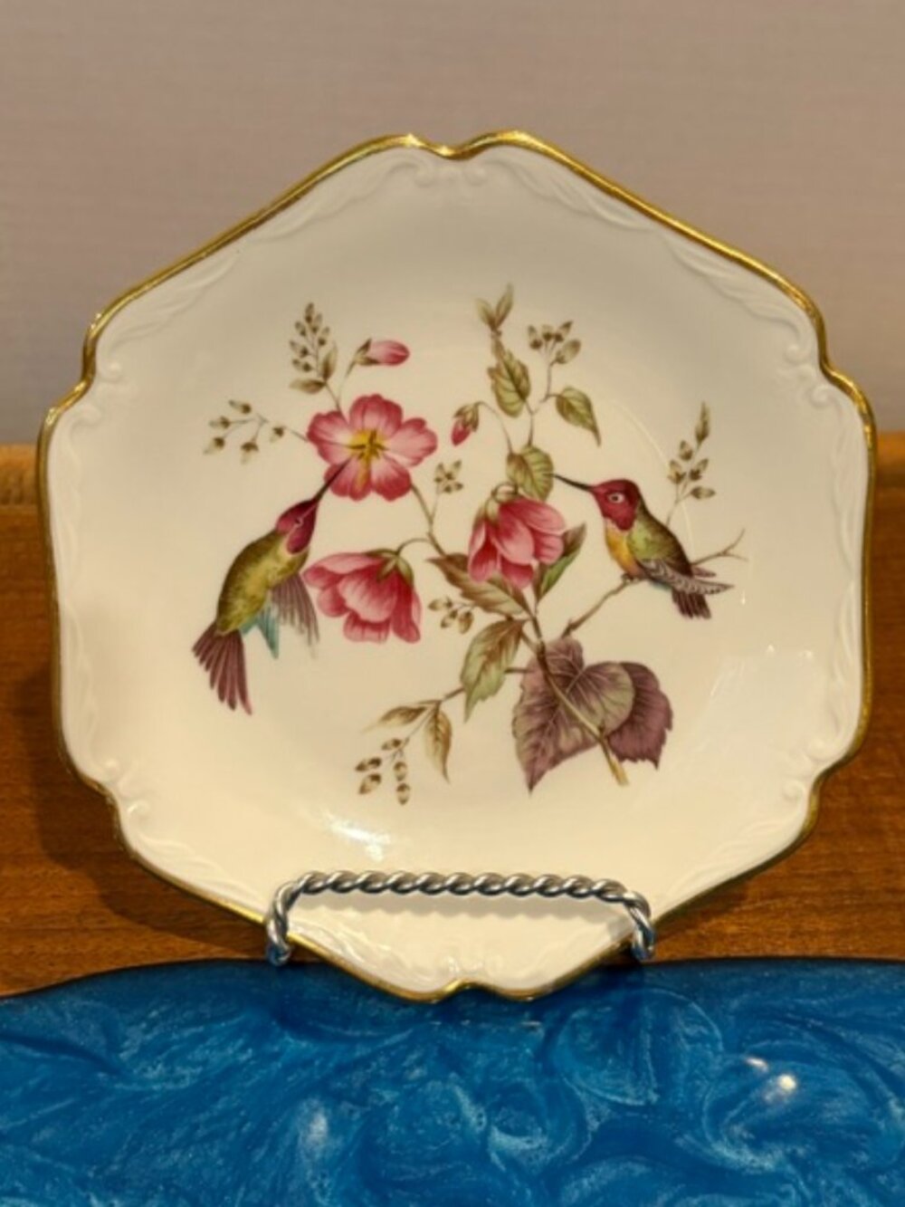 Mitterteich Hummingbird and Flower Plate #22453 Bavaria Germany